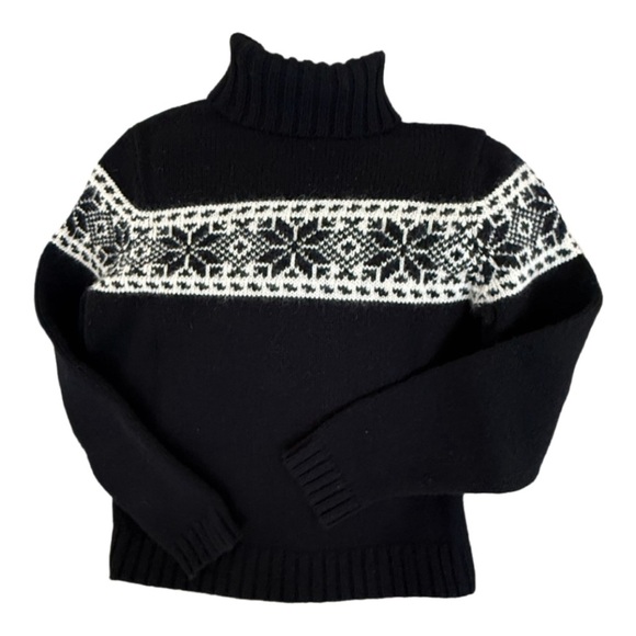 Ralph Lauren Black and Cream Turtleneck Sweater - Picture 1 of 5